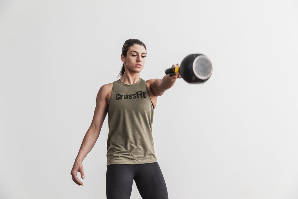 Débardeurs NOBULL Femme Vert - NOBULL Crossfit® High-Neck,France (8514-HMGLZ)